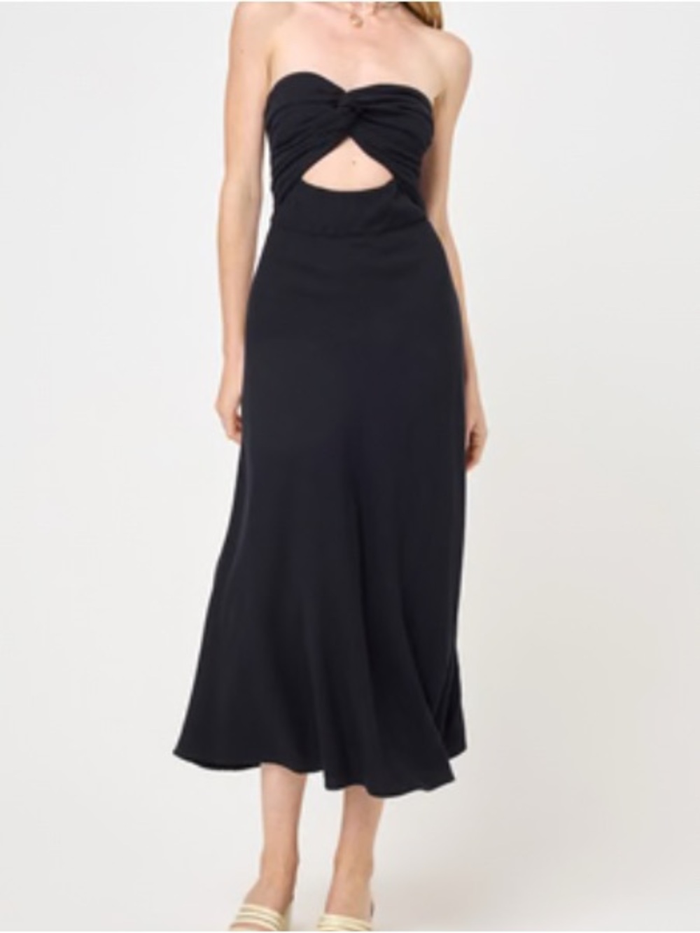 Trixxi Black Twist Front Midi Dress